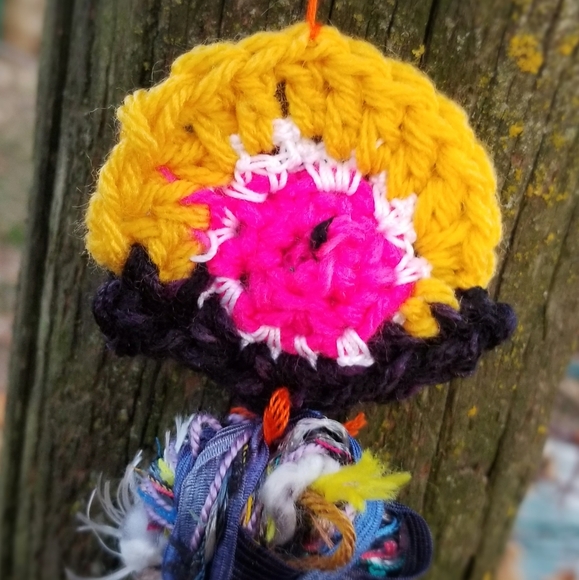 Crochet Ornament Art Oddities Evil Eye Fiber - Picture 3 of 8